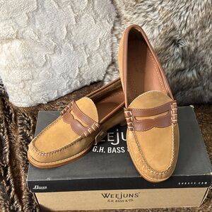 GH Bass Men’s 7.5 Tan & Brown leather Loafers